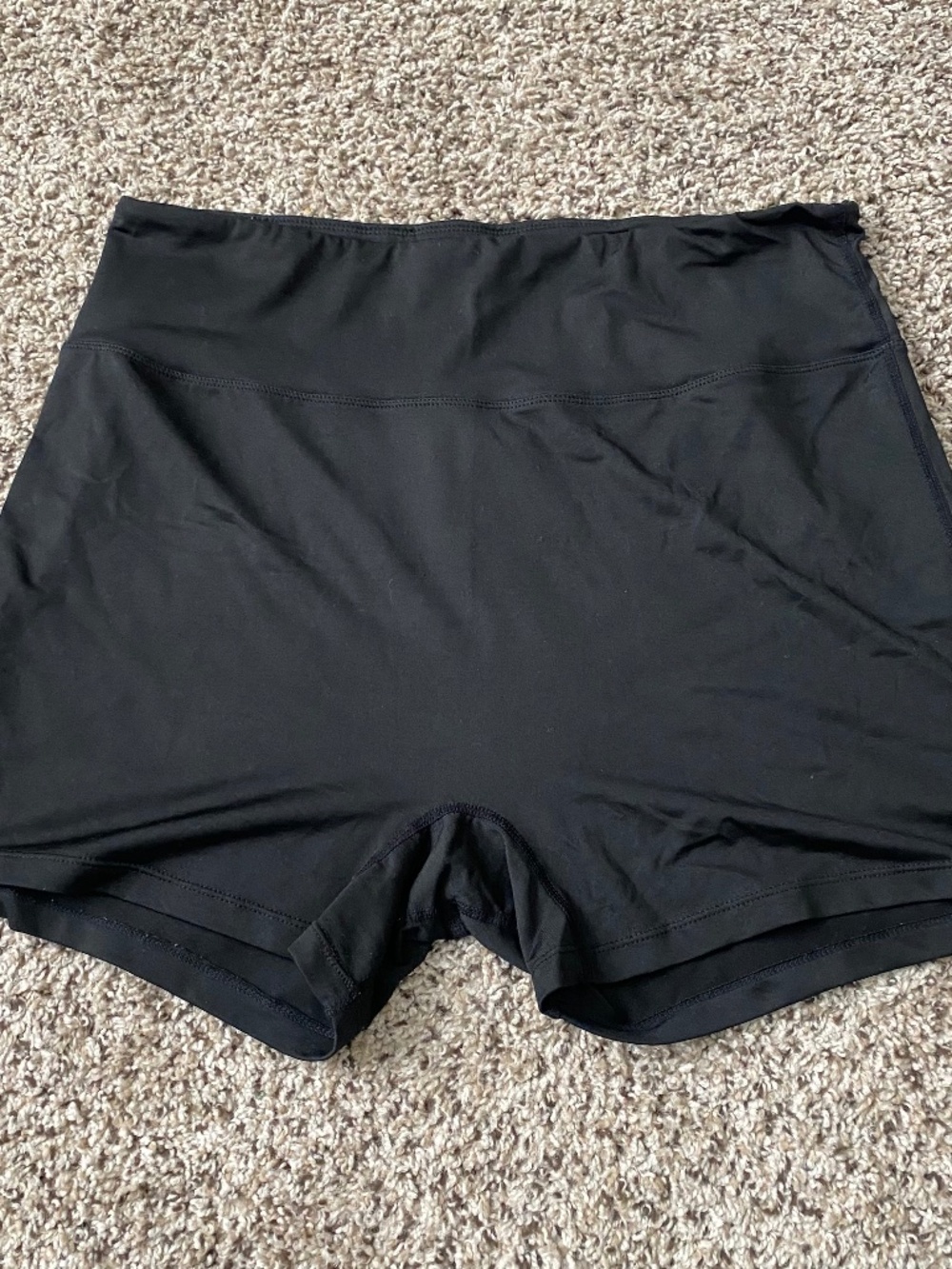 SHEIN Curve Women's Black High Waisted Biker Shorts Active Stretch Size 1XL